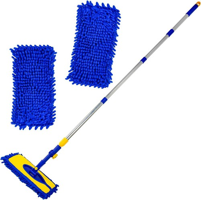 #ad Car Wash Brush with 61quot; Long Handle 2 Pads Chenille Microfiber Truck Washer $23.36