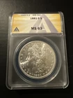 1881-S MORGAN SILVER DOLLAR ANACS MS63