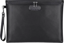 Fireproof Document Bag with Lock, ZOOPIP 14.3"x10.2" 14.3*10.2*0.6, Black 