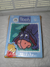 Disney Winnie The Pooh Eeyore Latch Hook Kit 13  x 13  WP0004 Yarn Canvas New