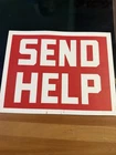 Vintage 50s SEND HELP Car Emergency Advertising Sign Cardboard
