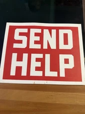 Vintage 50s SEND HELP Car Emergency Advertising Sign Cardboard