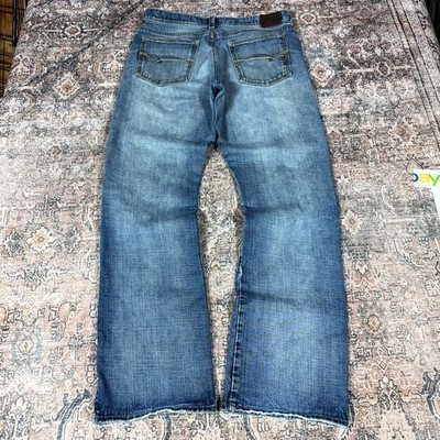 Mavi Jeans Mens 34x33 Blue Cotton Denim Bootcut Faded Distressed Travel Workwear