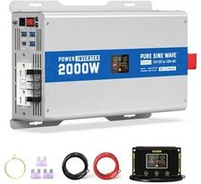 Inverter 12V DC to 120V AC Converter 4000 Watt Peak Power Multi-Display...