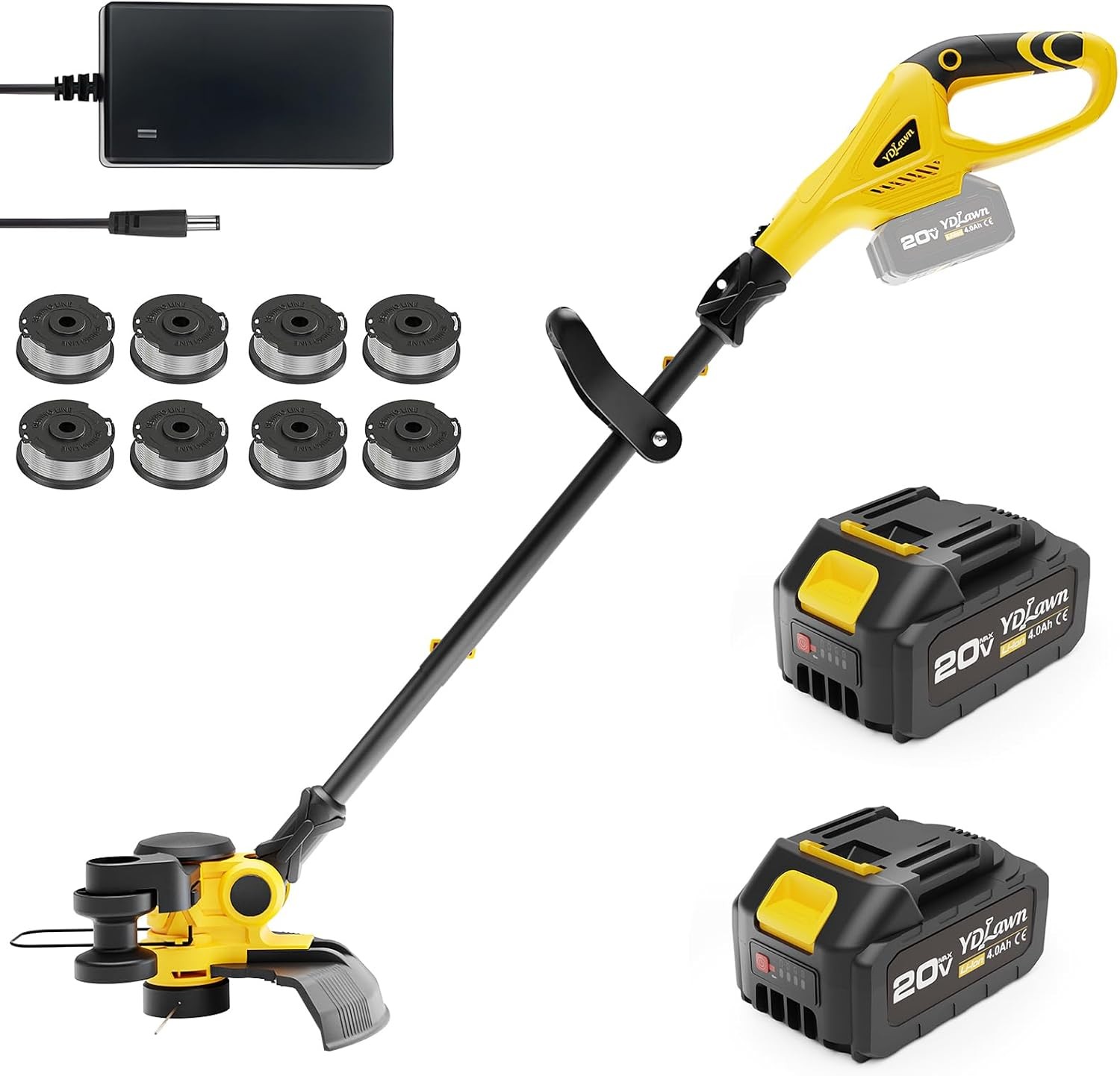 12-inch 20V Cordless String Trimmer with Charger, 2 X 4Ah Ba