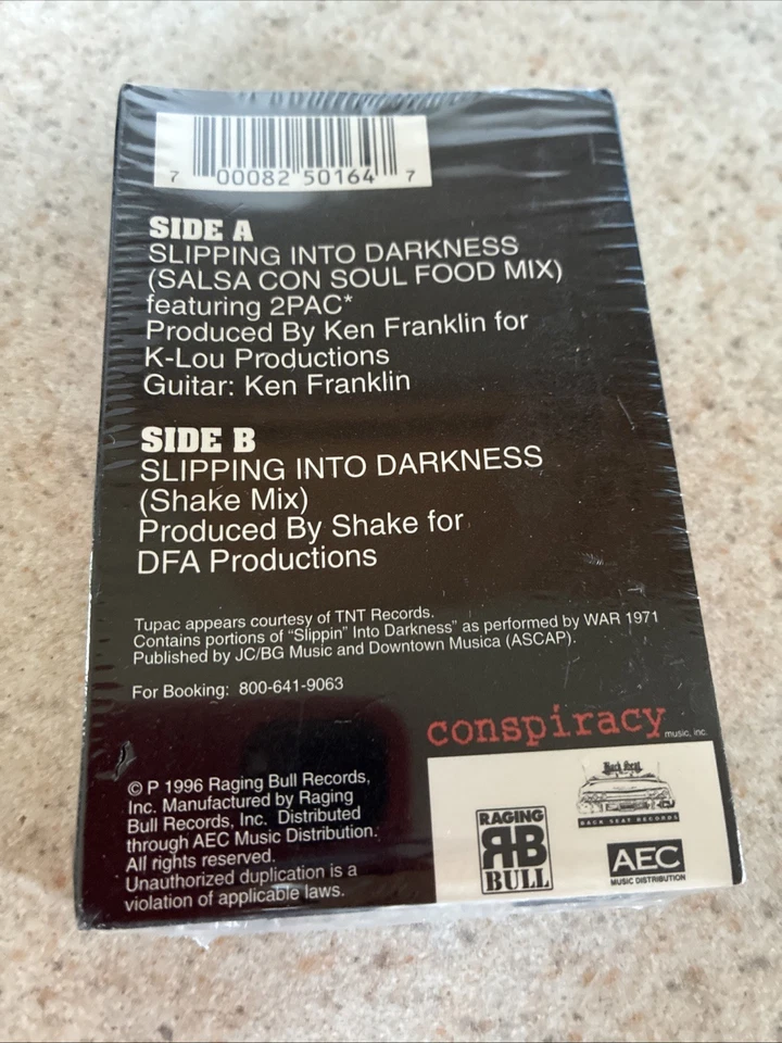 Funky Aztecs – Slipping Into Darkness feat 2Pac Cassette Single 1996 Sealed - Image 2 of 2