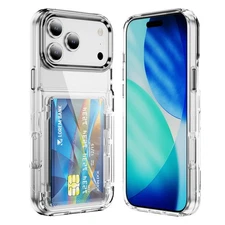 Fr iPhone 17 Pro Max/17 Pro/Air/17 Hybrid Clear Credit Card Slot Case Shockproof