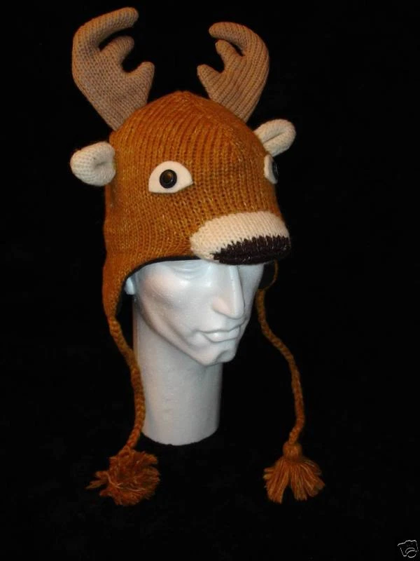 deLux DEER HAT knit ski cap ADULT reindeer animal costume LINED dear decoy mens
Opens in a new windo