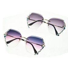 2021 Luxury Rhinestone Square Sunglasses Women Fashion Outdoor Oversized Shades
