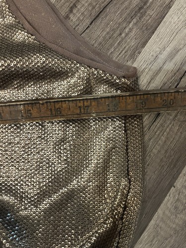BCBGmaxazria LOWE Gold Combo Sequin Jumpsuit Size Medium Party Short Sleeve - Picture 5 of 6