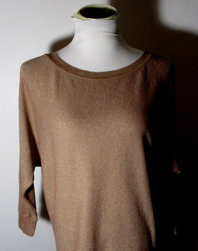 MICHAEL STARS Brown 3/4 Sleeve Tunic Top One Size - Picture 2 of 6