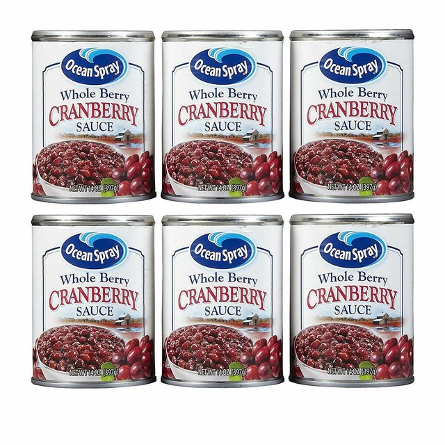 6 14 Oz Cans Ocean Spray Whole Berry Cranberry Sauce 2021 expiration eBay