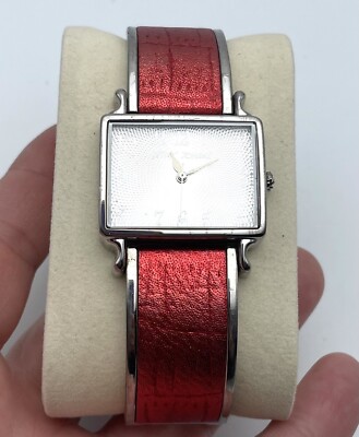 Betsey Johnson Red & Silver Watch Wristwatch Women's Rectangle