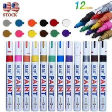 12PC Waterproof Permanent Paint Marker Pen For Car Tyre Tire Tread Rubber Metal