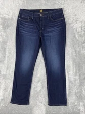 Lee Jeans Women's 16M Blue Striaght Leg Stretch Denim Pants ~29" Inseam