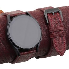 Red Alran Fat Nat leather Samsung Galaxy Watch 3 4 5 6 Active 1 2 Band MenWomen