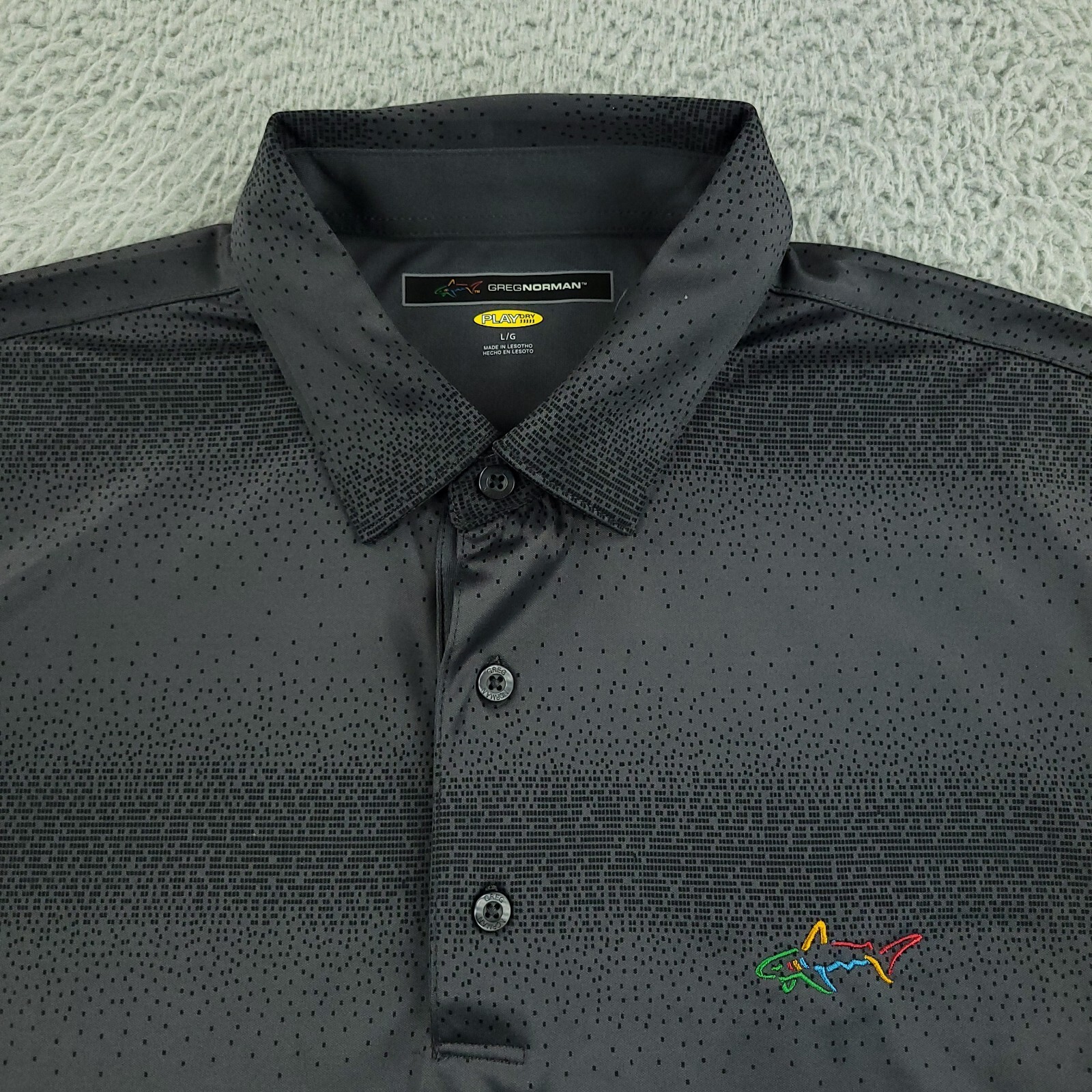 Greg Norman Polo Shirt Mens Large Gray Play Dry Golf Business Casual Outdoor