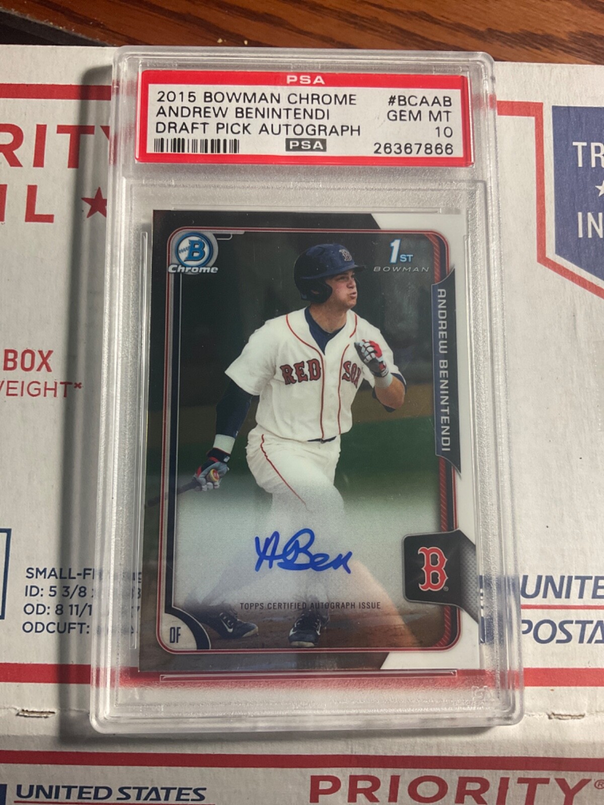 2015 Bowman Chrome Andrew Benintendi Draft Pick #BCA-AB Autograph RC PSA 10