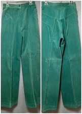 RARE Vtg 60s-70s Green Corduroy ATA Fashions ISRAEL Bell Bottom Cords 24x31.5