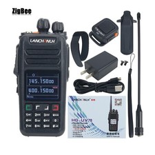 LANCHONLH HG-UV78 VHF UHF Radio 10W 3KM Walkie Talkie w/ PTT Bluetooth Ring