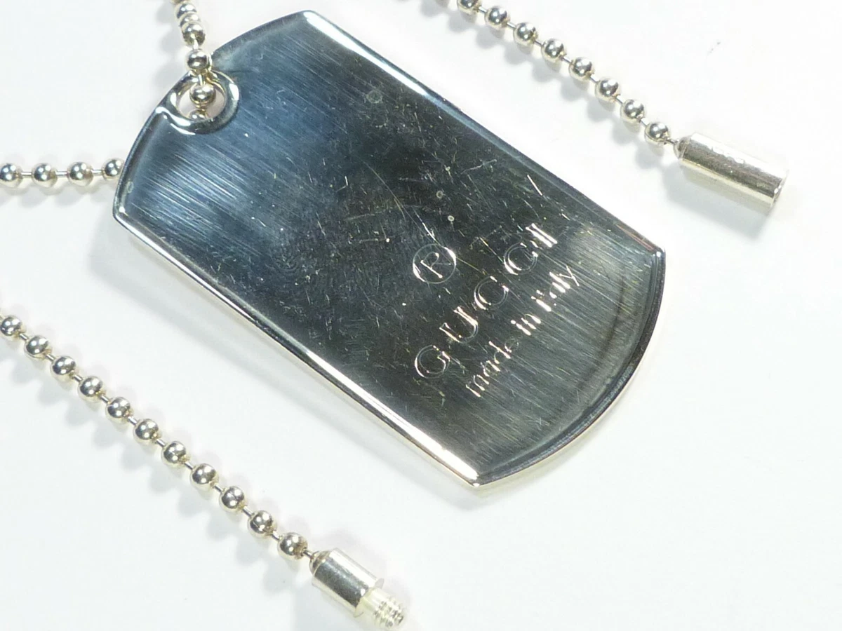 EXTRA LARGE GENUINE SILVER 925 GUCCI DOG TAG 2