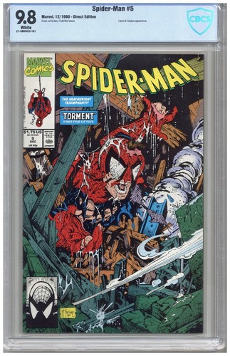 Spider-Man  # 5  CBCS   9.8   NMMT   White pgs  12/90  Lizard & Calypso cover &