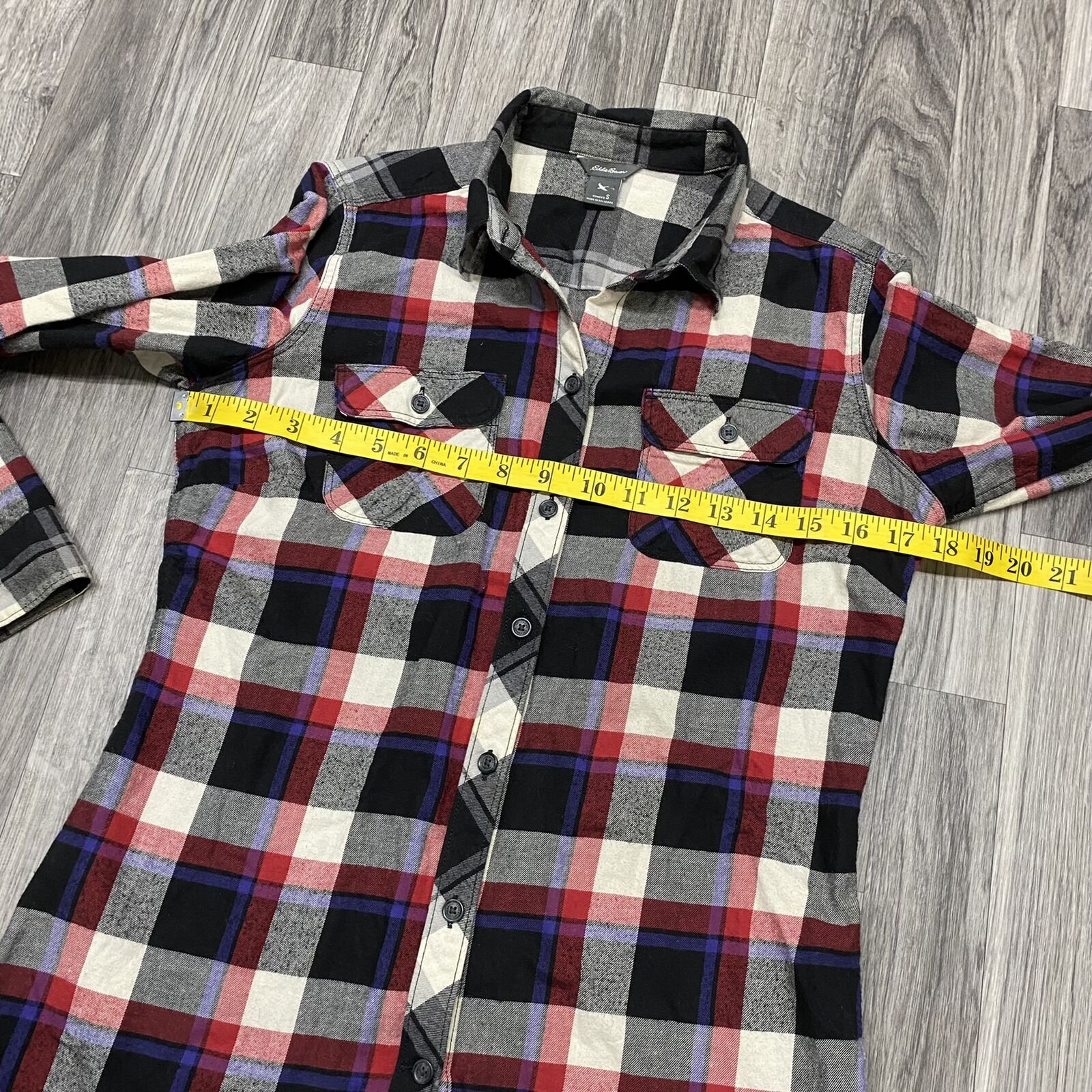 EDDIE BAUER Button Down Collared Multi Color Plai… - image 9