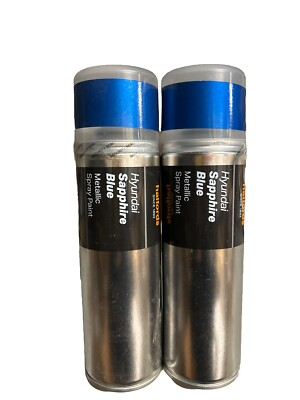 #ad #ad HYUNDAI SAPPHIRE BLUE METALLIC SPRAY PAINT 300ML HALFORDS CANS X2 GBP 17.99