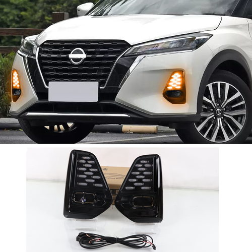 LED DRL Fog Light With Turn Signal – Fits Mazda 3 Axela 2019-2024 – Black Housing Clear Lens