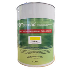 Teamac Floor Paint  Industrial Heavy Duty Fast Drying Yellow BS 08E51 5 Litre 5L