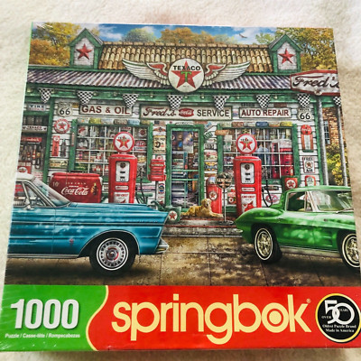 Springbok PUZZLE ''FRED'S SERVICE STATION''  1000 pcs 24 x 30 #33-10853 SEALED