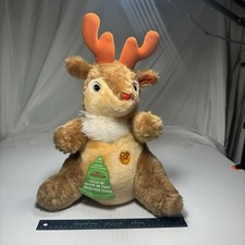 Vtg. UIC 1986 Red Nosed Reindeer Plush Singing Toy 16" Christmas Not Tested Read