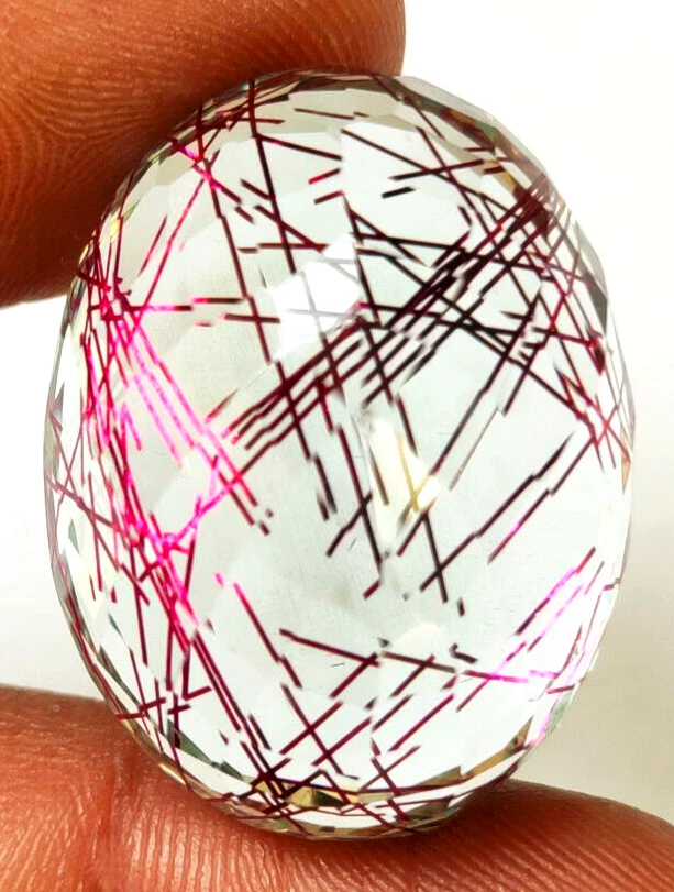 77.50 Ct. Large Red Rutilated Quartz Oval Cut Loose Gemstone Gift for Birthday - Image 4 of 4