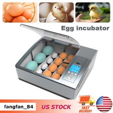 16 Chicken Egg Incubator Fit Hatching Eggs with Automatic Turner Temp Control US