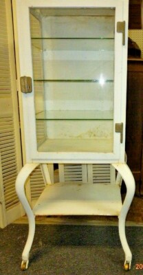 Antique Metal Medicine Cabinet Pre Owned Ebay