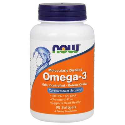 NOW Foods Omega 3 Enteric Coated, 1000 mg, 90 Softgels