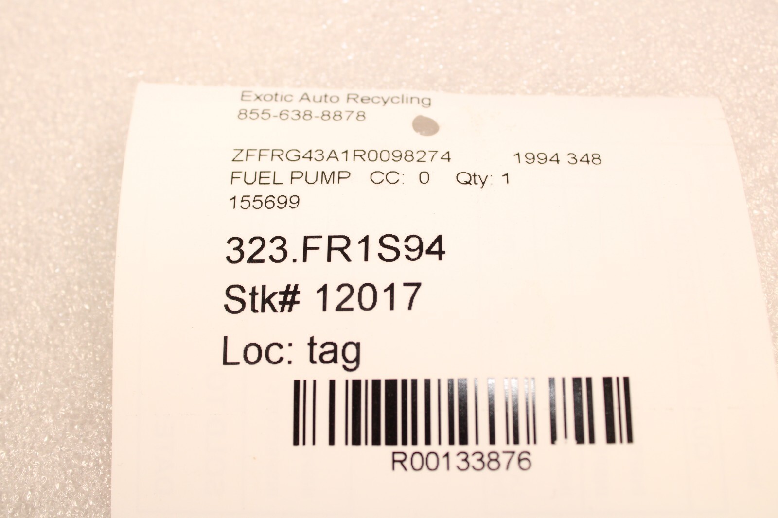 Ferrari 348, Fuel Pump, Used, P/N 155699
