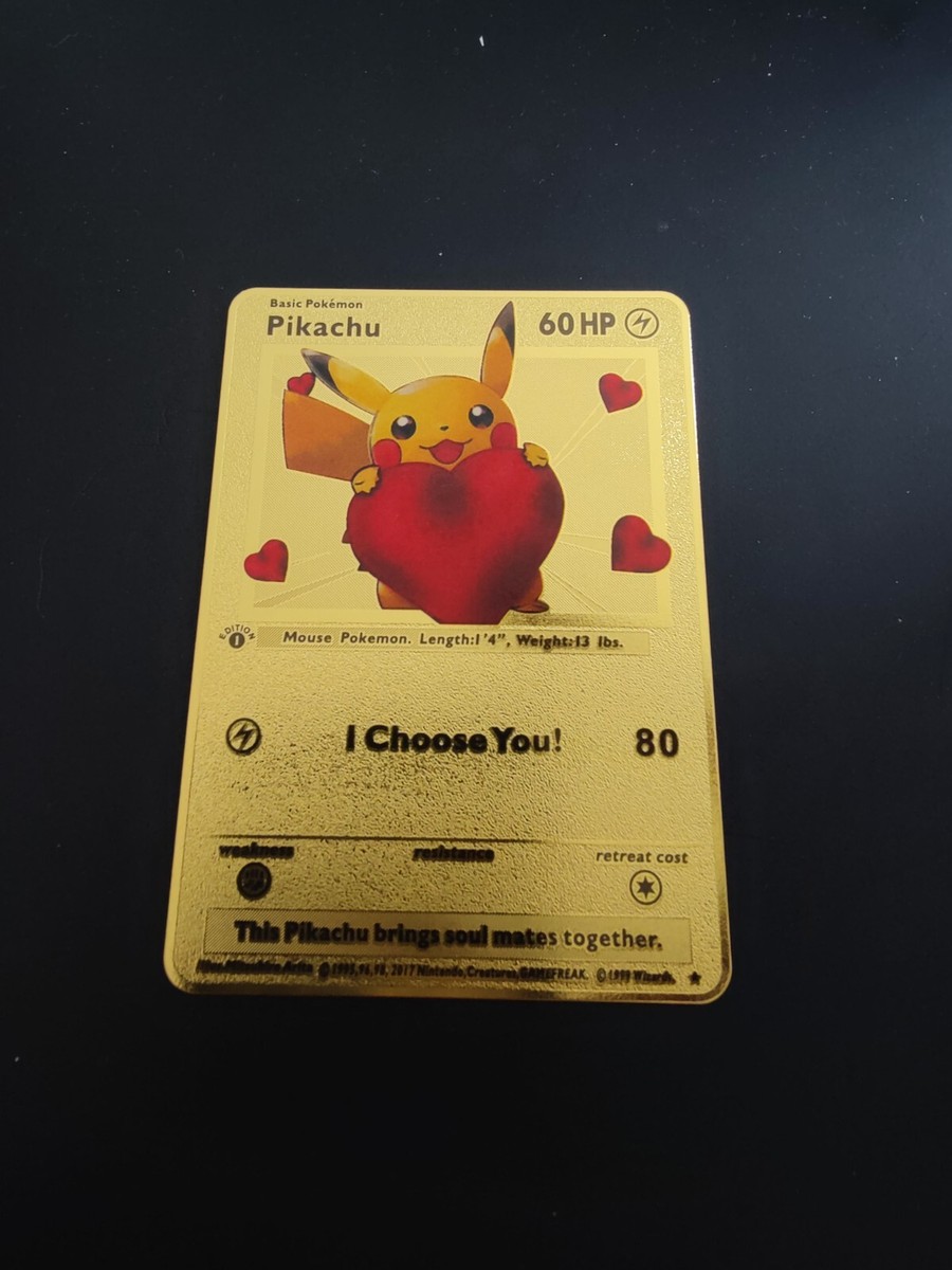 i choose you gold pokemon card Pokmon Eevee! I Choose You! METAL Gold Custom Pokmon Card Valentines Dat Gift