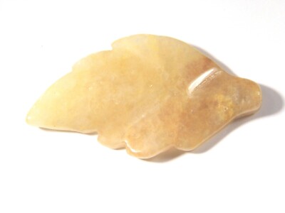 19.52Ct 29x20x5mm Yellow Jade Leaf Cut Bead for Wire Wrapping/Jewelry Making  