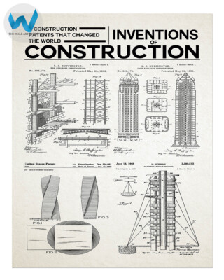 Poster Architekturpatente - Bau Wandkunst - 12X16/16X20/18X24/24X36