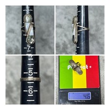 Vintage Mexican Sterling Silver Mother Of Pearl  Abalone Inlay Ring Size 5.5