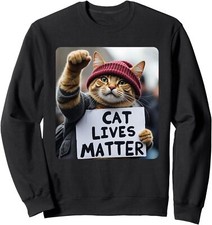 Donald Trump 2024 Cat Lives Matter Funny Cat Quotes Unisex Crewneck Sweatshirt
