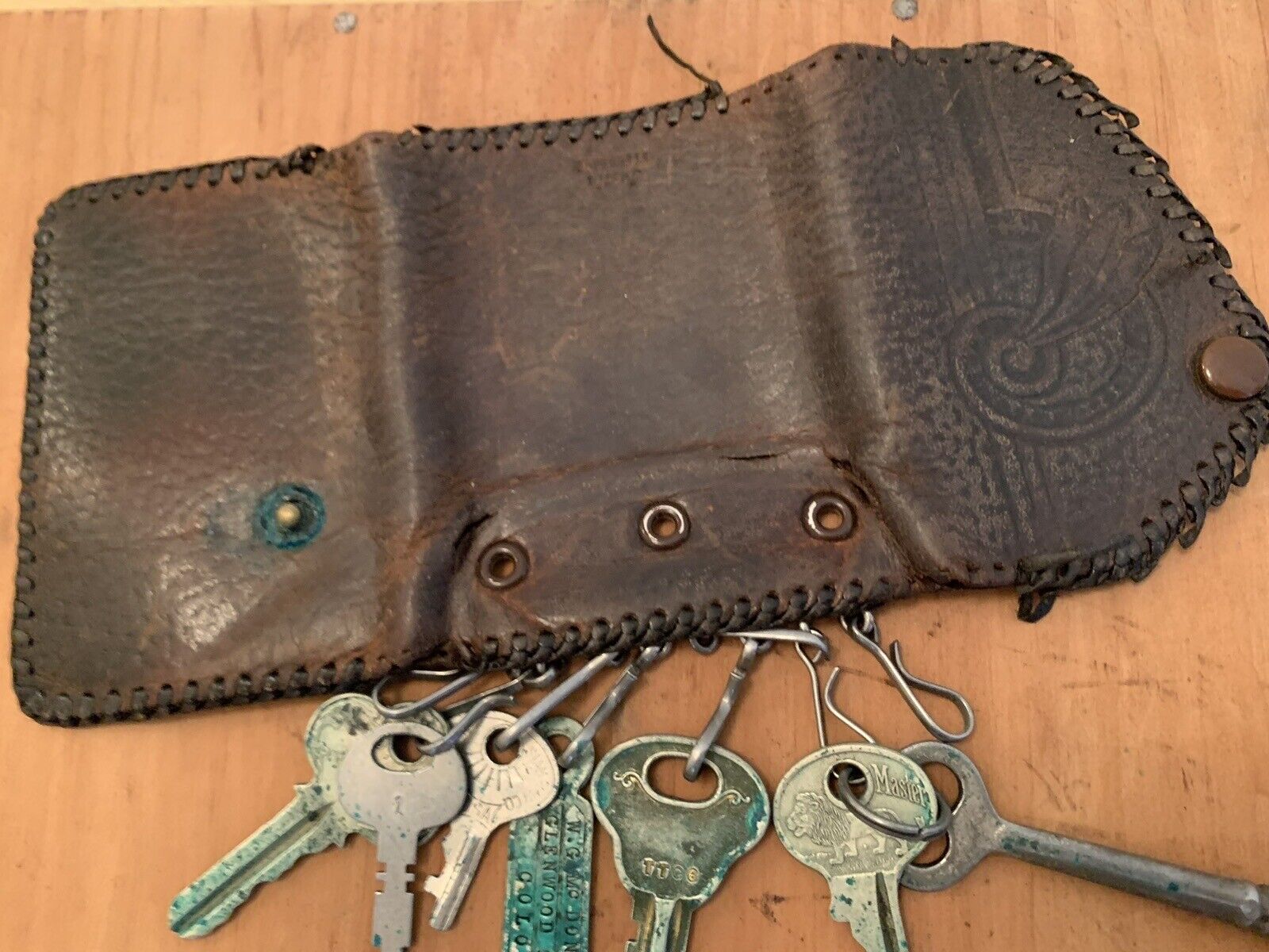 VTG  Leather Key Wallet Holder 30s 40s Style Tool… - image 12