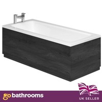 Eairy Bathroom Textured Black Wood Effect Finish Front Bath Panel 1800mm