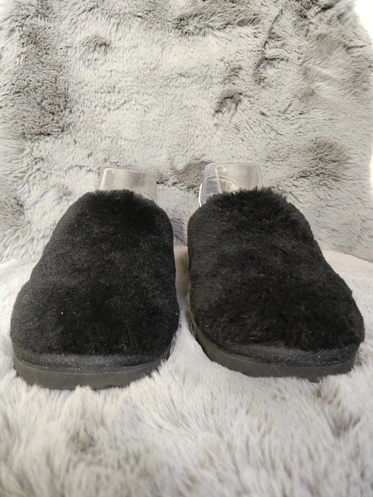 Scarpe pantofole UGG donna Fluff Yeah zoccoli 4 nere logo slingback casual comode