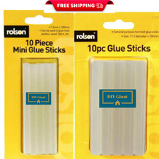 Rolson 10pcs Mini / Large Glue Sticks 100mm Adhesive For Most Surfaces wood