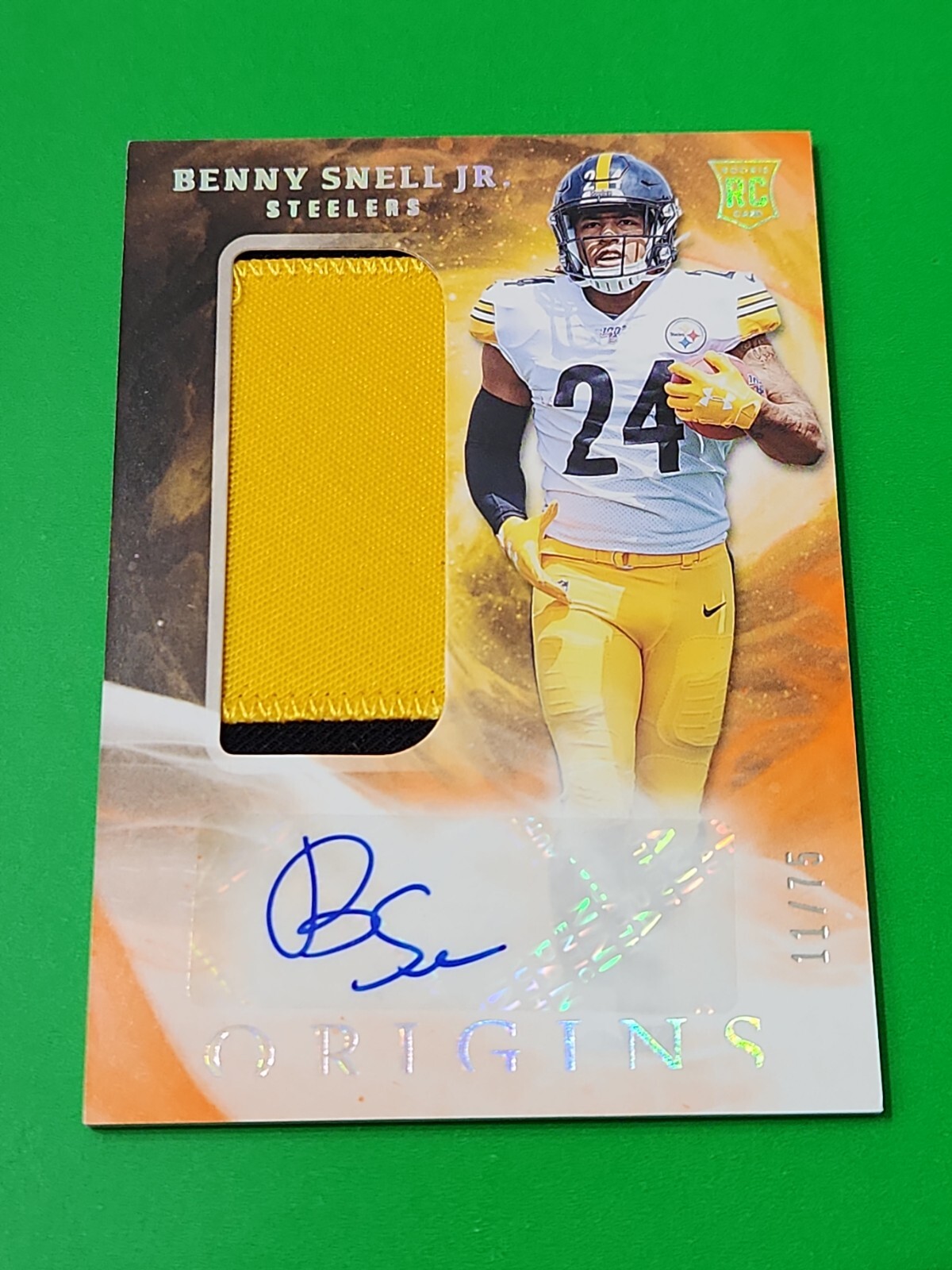 Benny Snell Jr. Panini Origins #128 Jumbo Patch Autograph