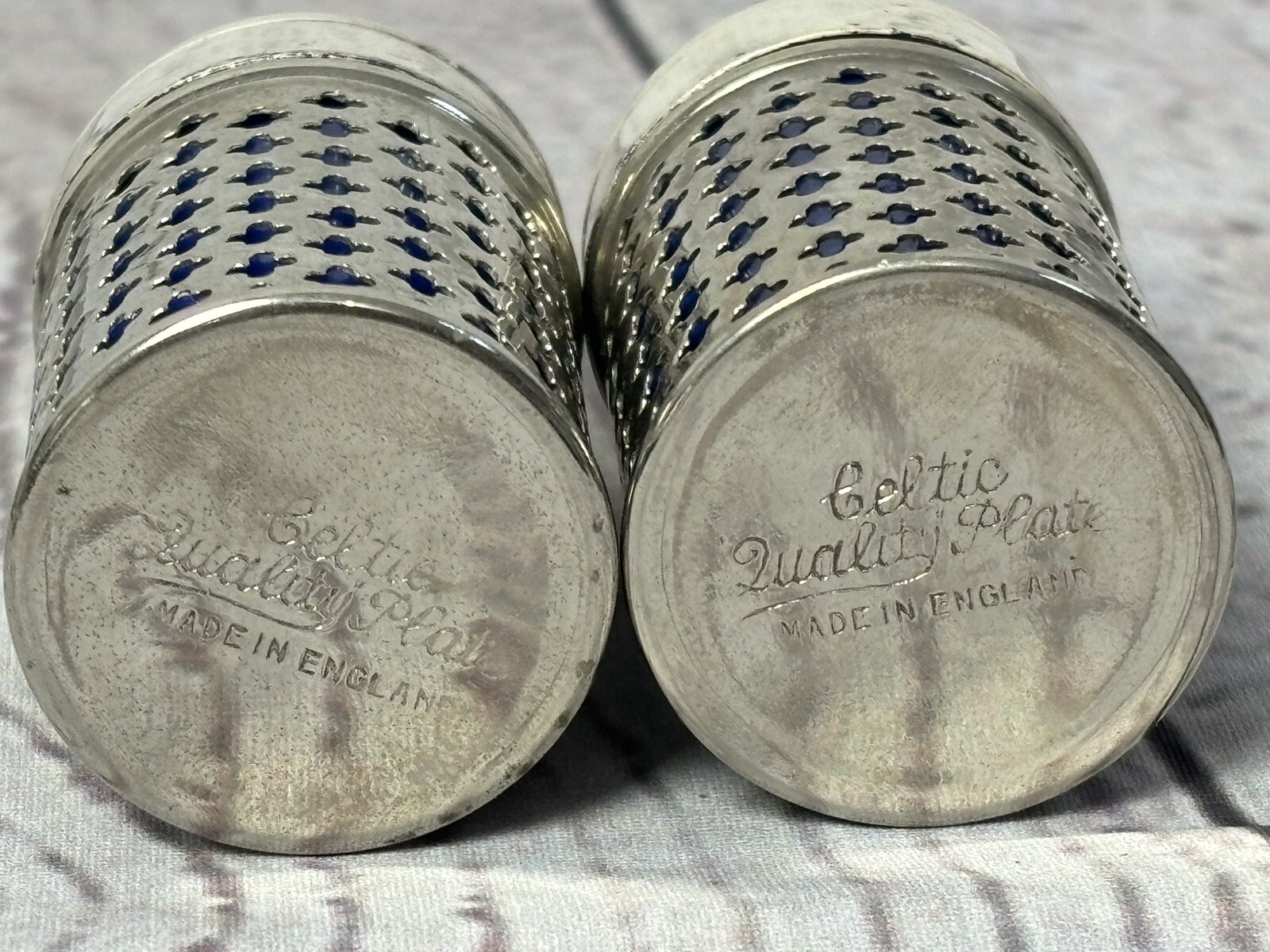 Celtic Quality Plate Salt Pepper Mustard Pot Caviar Roll Dome Server Set