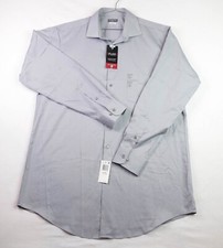 Van Heusen Mens Dress Shirt Flex Collar Slim Fit Long Sleeve Stretch Grey XL Tal