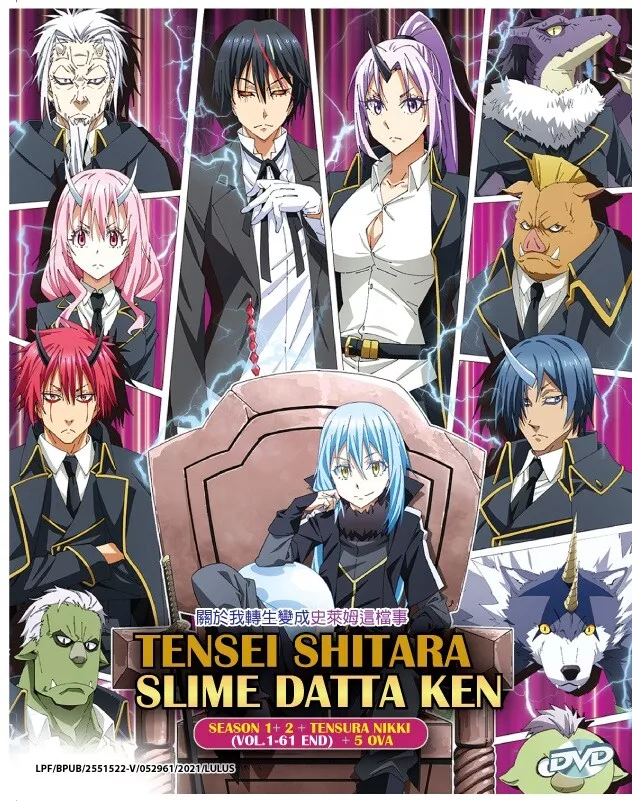 DVD Anime Tensei Shitara Slime Datta Ken Season 1+2 +Tensura Nikki (1-61)  +5 OVA